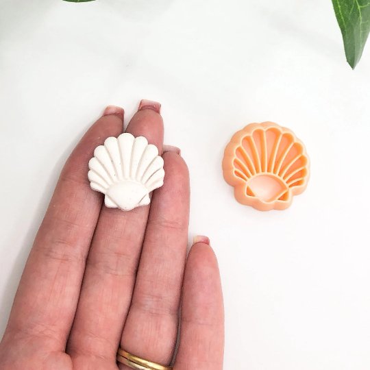 Seashell Clay Cutter | Embossed Inner Stamp -