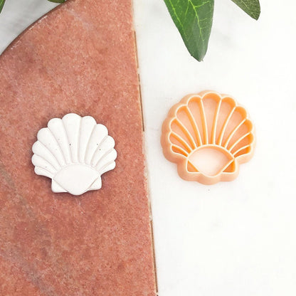 Seashell Clay Cutter | Embossed Inner Stamp -