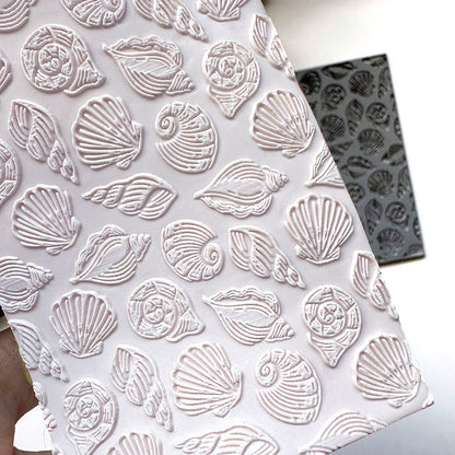 Seashells Texture Stamp | Shells Rubber Embossing Mat -