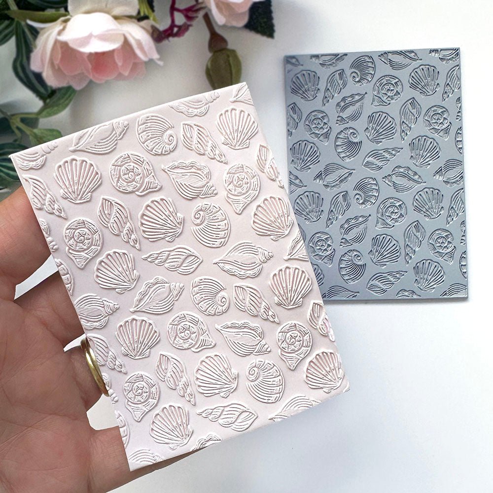 Seashells Texture Stamp | Shells Rubber Embossing Mat | Kaly and Klay