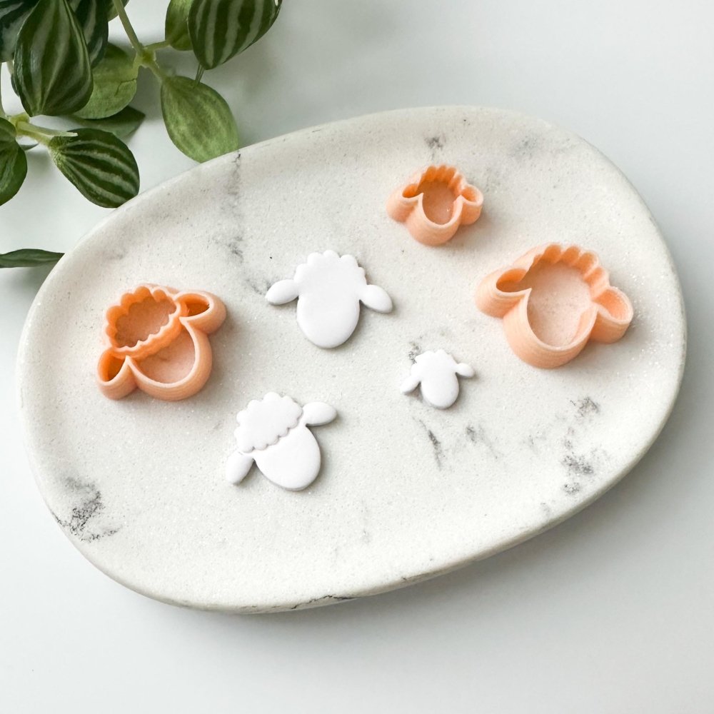 Sheep Clay Cutter | Embossed Inner Stamp | Cute Lamb. -