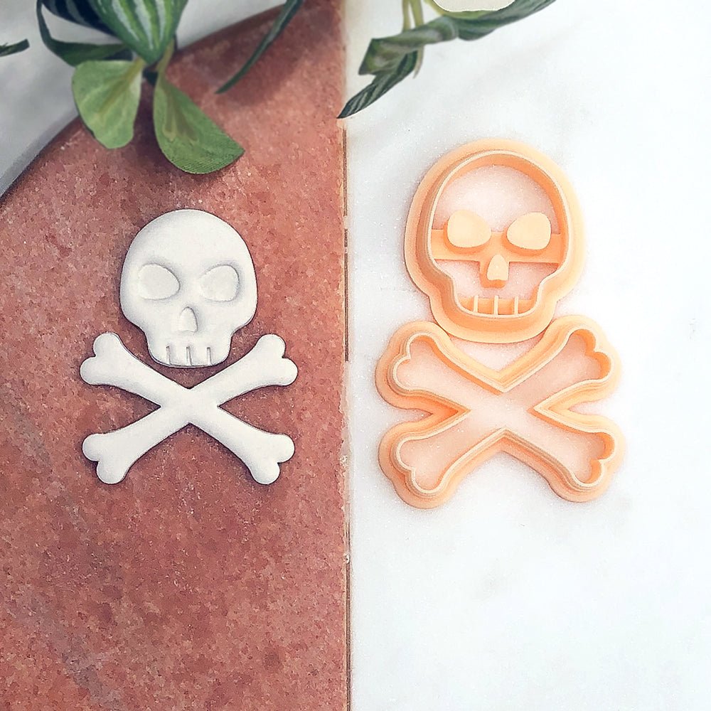 Skull n Crossbones Clay Cutter Duo Set | Halloween, Skeleton, Pirate Inspired -