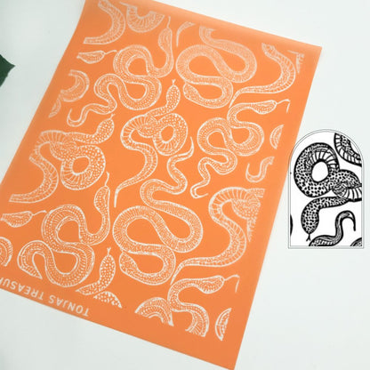 Slithering Snakes Silkscreen | Animal Print Stencil -