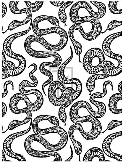 Slithering Snakes Silkscreen | Animal Print Stencil -