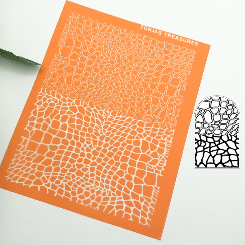 Snakeskin Reversed Duo Silkscreen Stencil | Animal Print Snake Skin -