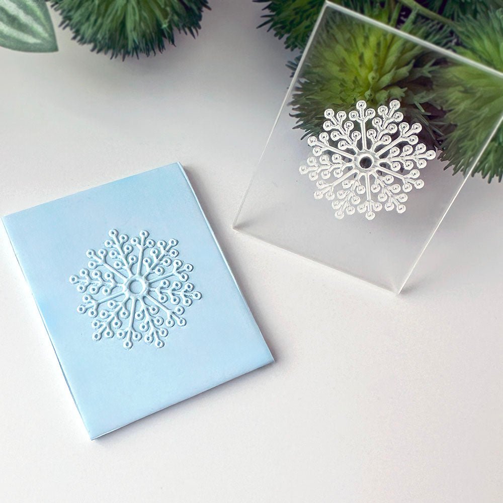 Snowflake 1 Texture Stamp | Clear Acrylic Embossing Plate | Clay Cutter Set -