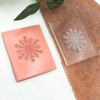 Snowflake 2 acrylic mini pop it texture stamp debossed / embossed mat -
