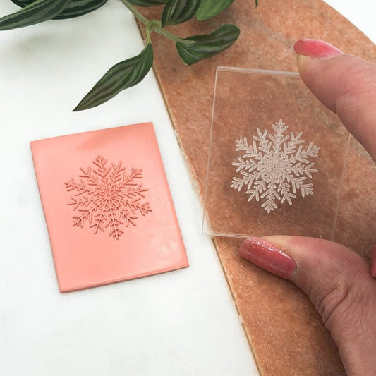 Snowflake 2 acrylic mini pop it texture stamp debossed / embossed mat -
