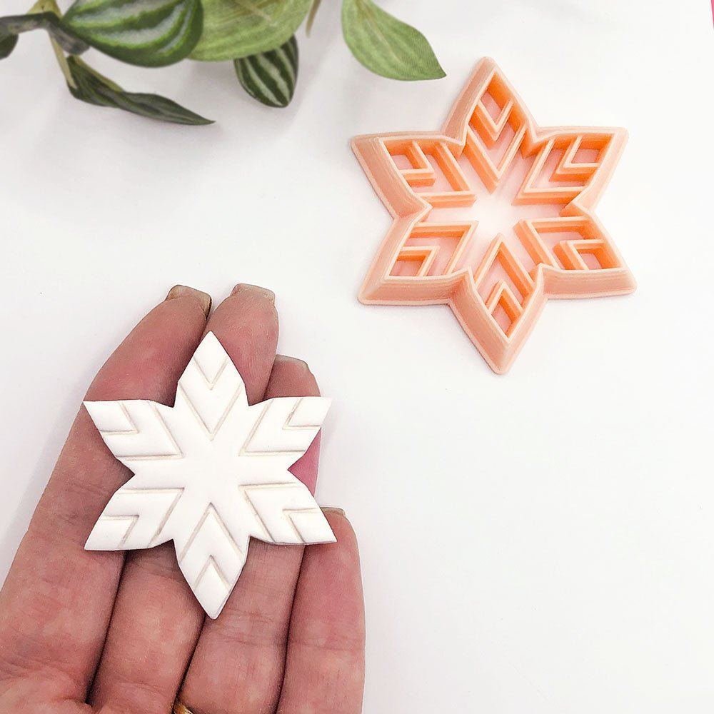Snowflake Clay Cutter | Embossed Inner Imprint -