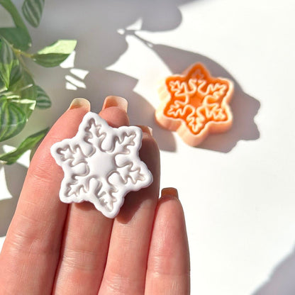 Snowflake Clay Cutter | Inner Embossed Imprint -