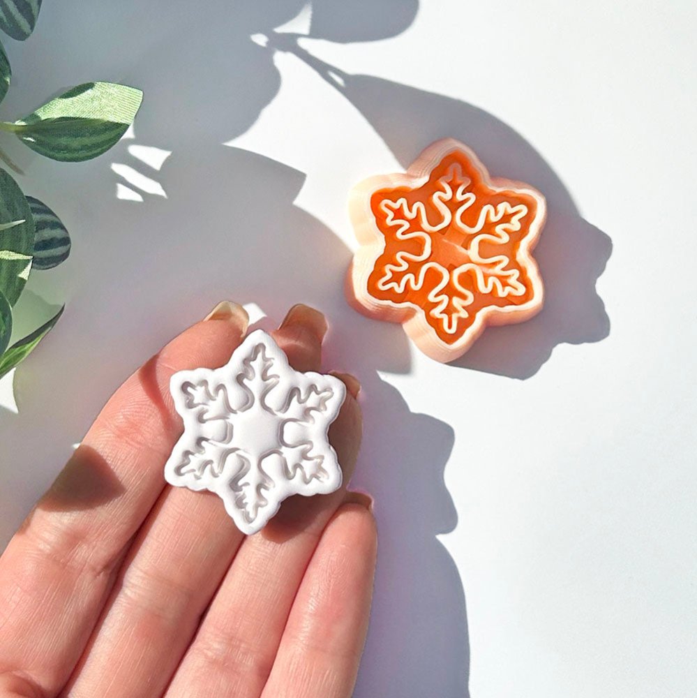 Snowflake Clay Cutter | Inner Embossed Imprint -