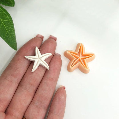 Starfish Clay Cutter | Embossed Inner Stamp -