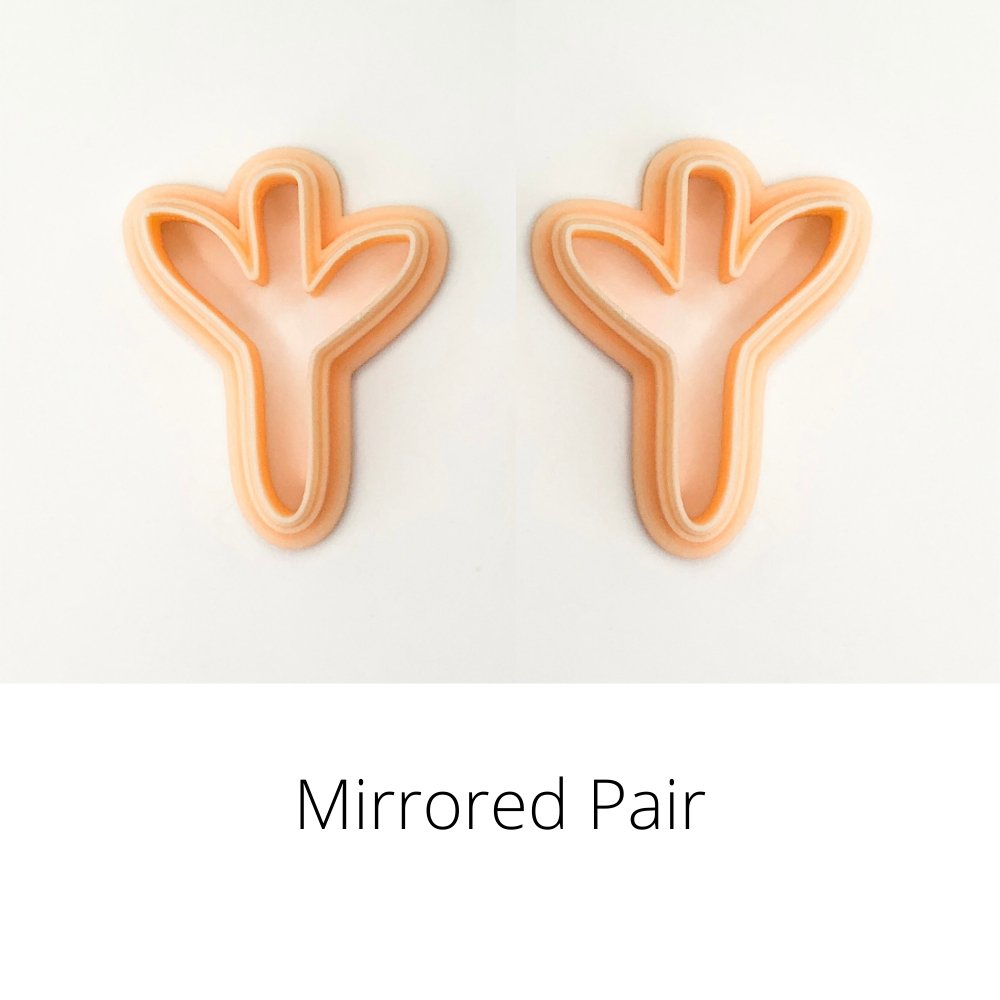 Stem Leaf Clay Cutter | Choose Mirror Set or Single Cutter -