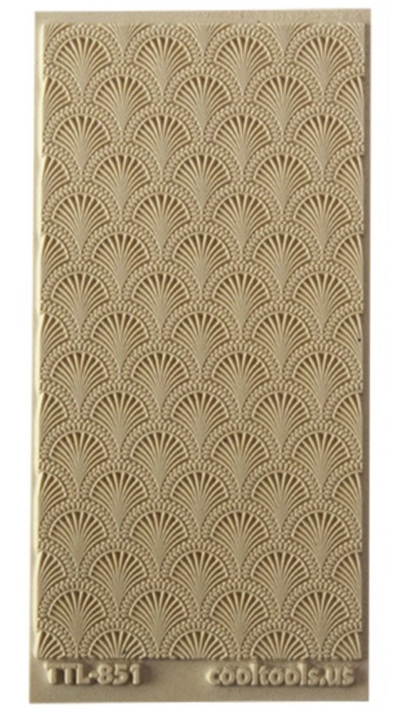 Texture Tile Stamp | Art Deco Shells | Cool Tools US Embossing Rubber Mat -