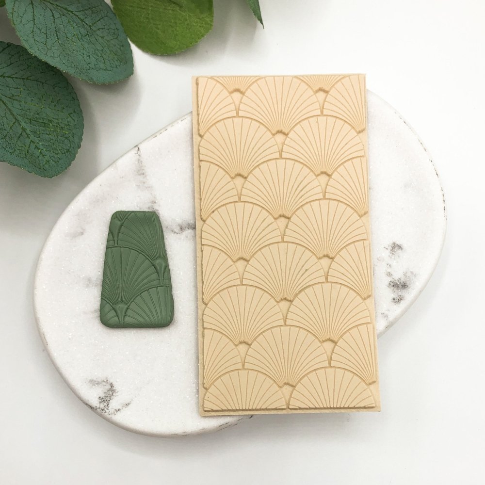 Texture Tile Stamp | Fan-Tastic Embossed Rubber Mat | Cool Tools US -