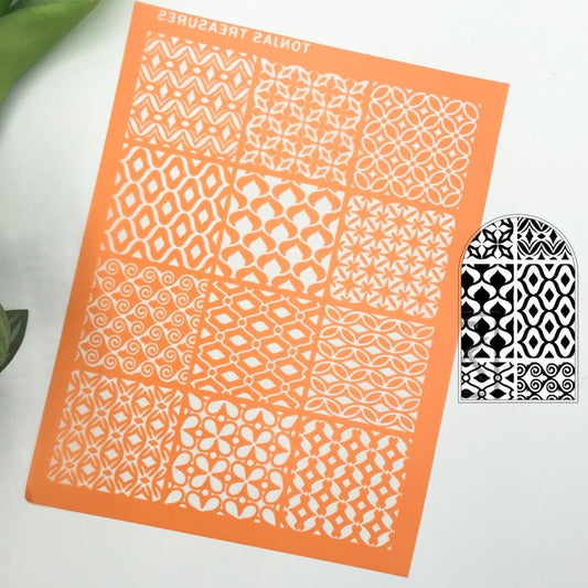 Tiles | Multi Pattern Sampler Silkscreen Stencil -