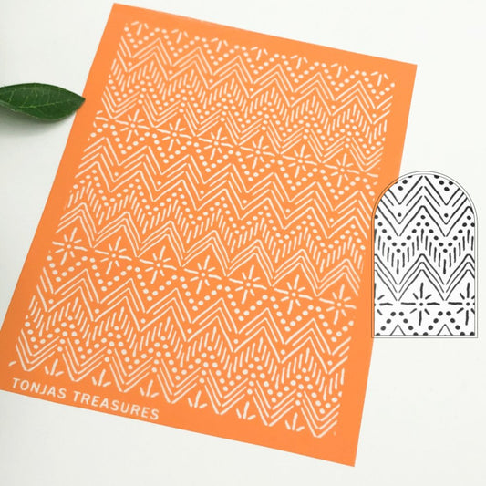 Tribal Whimsy Silkscreen Stencil -