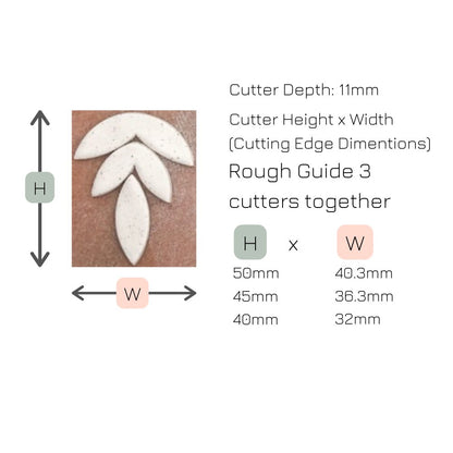 Triple Leaf Clay Cutters - Set of 3 -