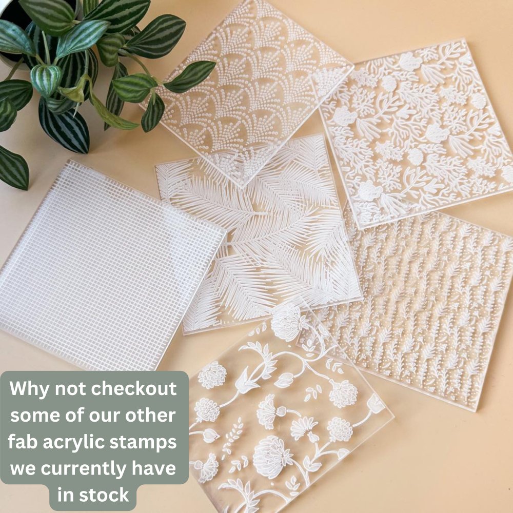 Wildflowers Texture Stamp | Clear Acrylic Embossing Plate -