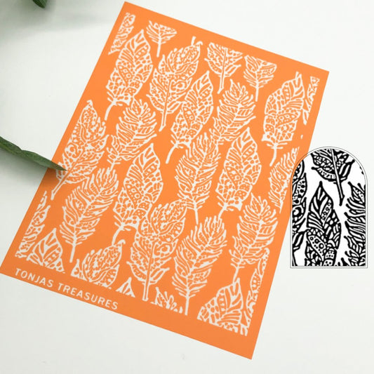 Zen Feathers Silkscreen Stencil -