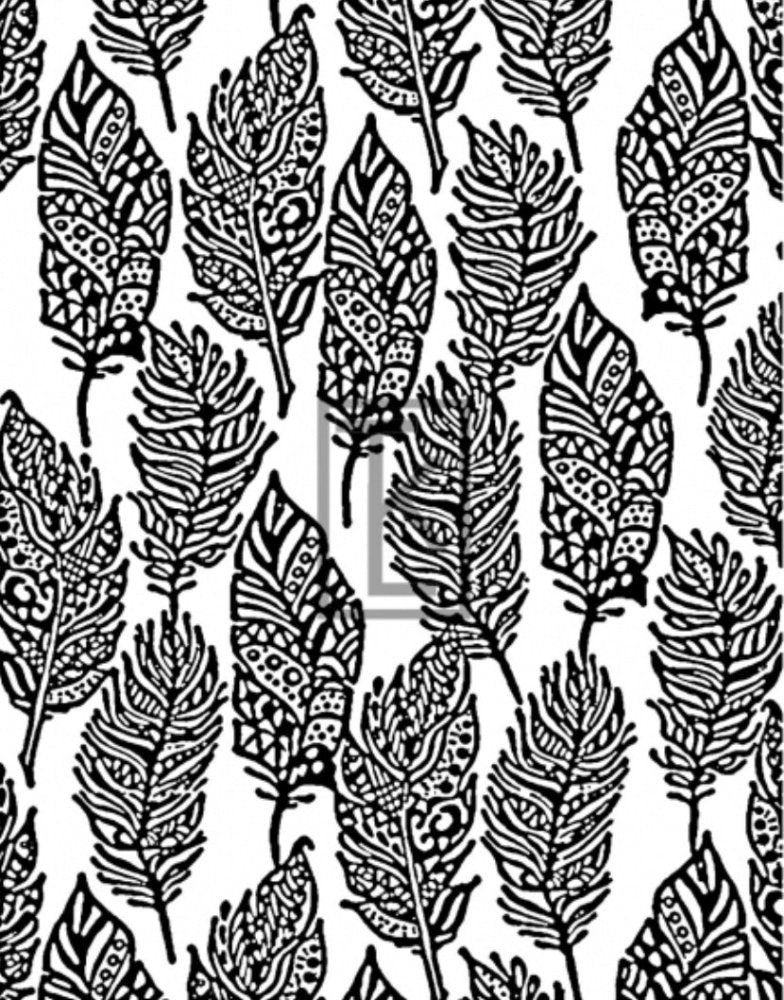 Zen Feathers Silkscreen Stencil -